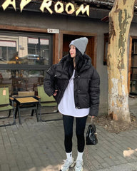 Thick Warm Parkas Loose White Duck Pink Jacket Muselune