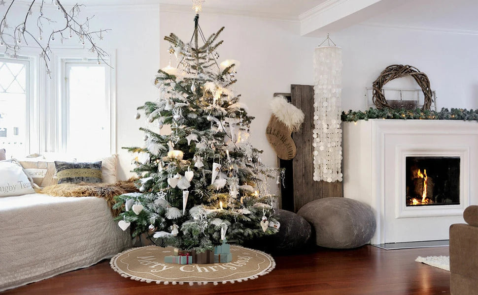 Warm Brown Christmas Tree Skirt 36/48 Inches Decoration Mat Muselune