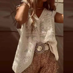 Summer Vintage Crochet Knit Vest Top - Muselune