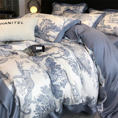 Silky Soft Lyocell Bedding Set – Eucalyptus Fiber, Forest & Leopard Print - Muselune