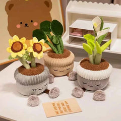Plush Cactus & Sunflower – Cute Kawaii Blooming Soft Toy Gift - Muselune