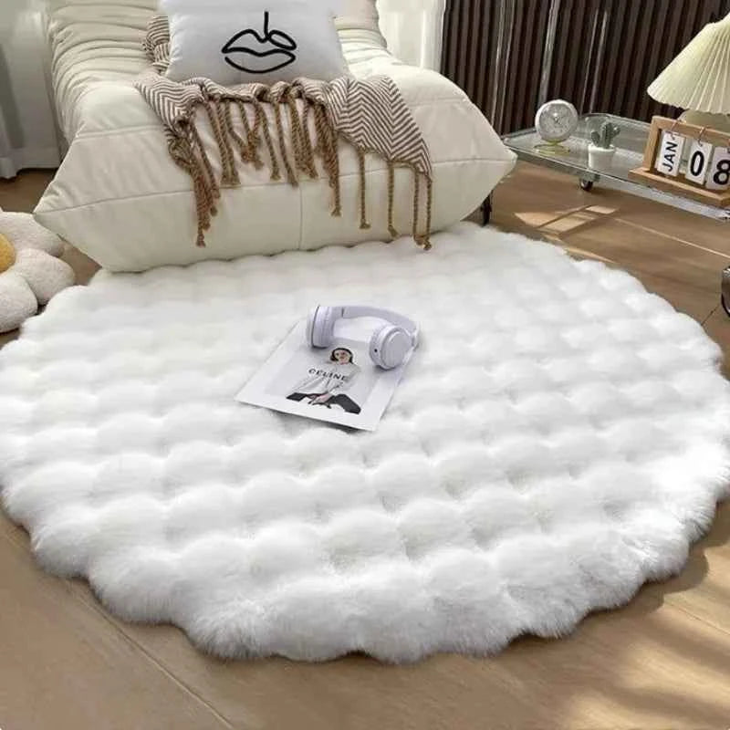 Luxury Faux Fur Round Rug – Soft, Plush & Non-Slip - Muselune