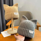Cute Cat Ear Beanie Knitted Hap Muselune