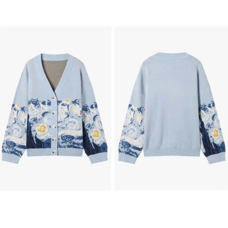 Muse Art Knitted Sweater Coat - Muselune
