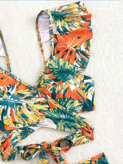 Sexy Two-Piece Swimsuit – Floral Print, Push-Up Fit - Muselune