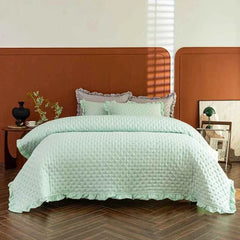 Cotton Pet-Friendly Bedspread with Ruffle Quilting for Cozy Comfort - Muselune