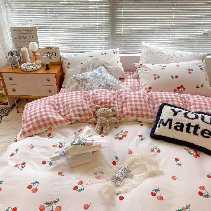 Cute Orange Cherry Cover Set | Soft & Cozy Bedding Kit - Muselune
