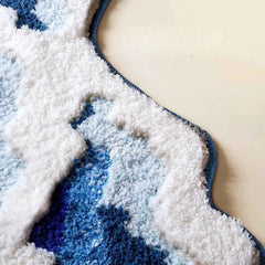 Ocean Wave Tufted Rug – Aesthetic Non-Slip Plush Carpet - Muselune