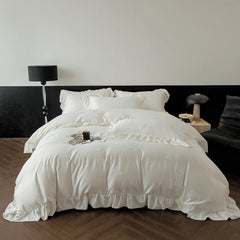 Black /White Butterfly knot jacquard Bedding Set - Muselune