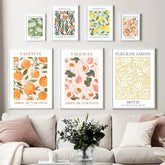 Abstract Lemon Flower Eye Orange Vintage Plant Wall Art Canvas Painting Posters and Prints Wall Pictures for Living Room Decor - Muselune