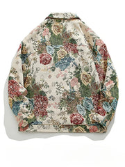 Spring Denim Jacket – Bold Rose Design - Muselune