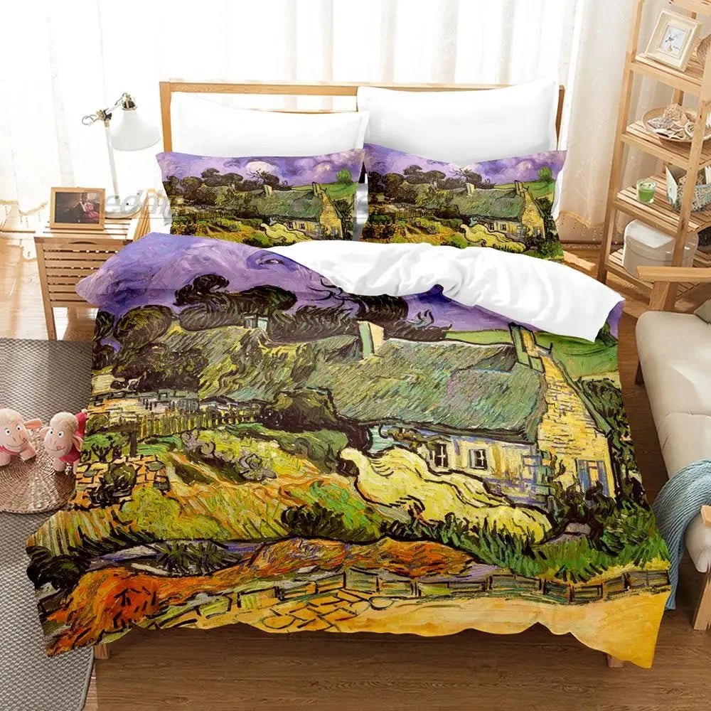 Van Gogh Bedding Set 3D Retro Classic Muselune