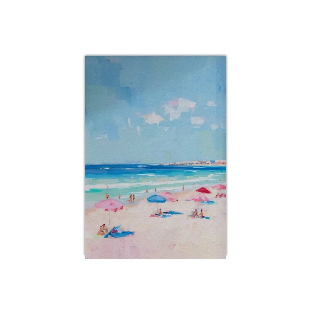 Summer Ocean Swimming Canvas – Modern Minimalist Wall Art - Muselune