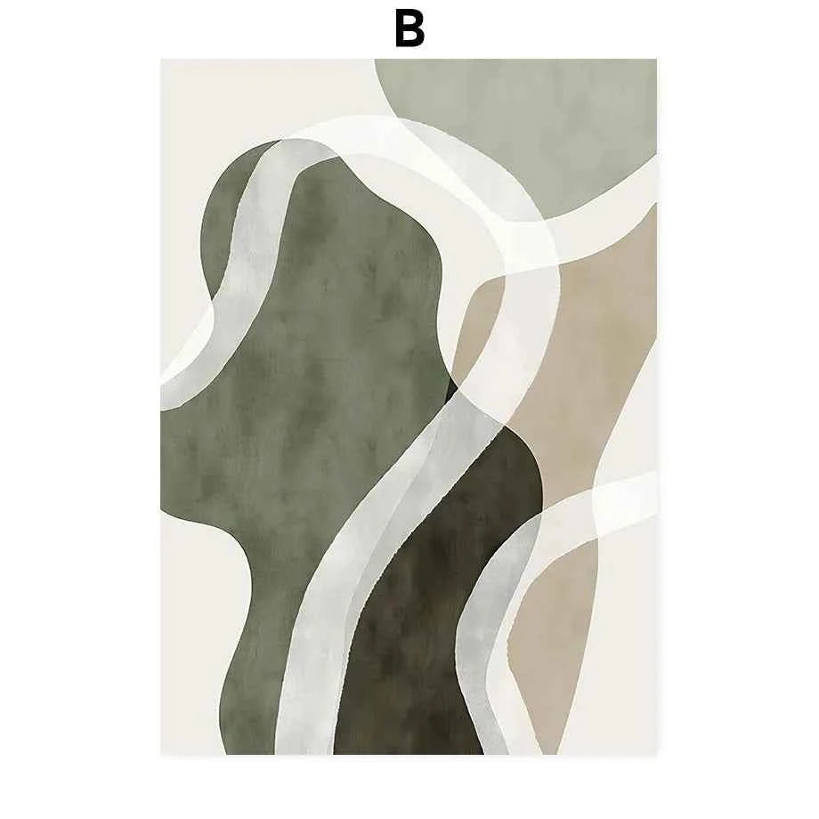 Scandinavian Minimalist Boho Canvas – Abstract HD Wall Art - Muselune