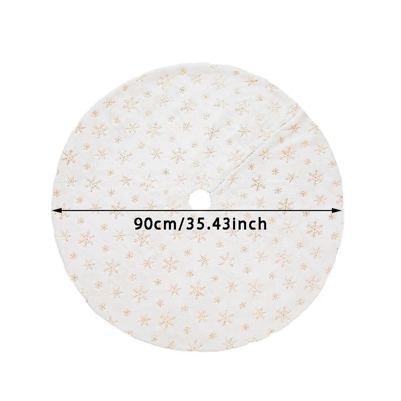 Fashion Christmas Tree Skirt Mat Under The Decorations For Home Snowflake 78/90/122cm New Foot Carpet 2026 Christmas Decor Muselune