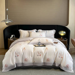 Luxury Fiber Soft Silky Duvet Flowers and Plants Bedding Set - Muselune