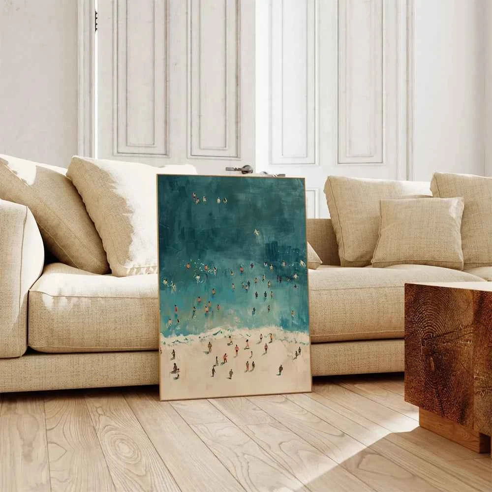 Summer Ocean Swimming Canvas – Modern Minimalist Wall Art - Muselune
