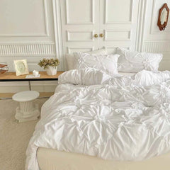 Big Pinch Pleat Duvet Cover – Soft Microfiber 3pcs Bedding Set - Muselune