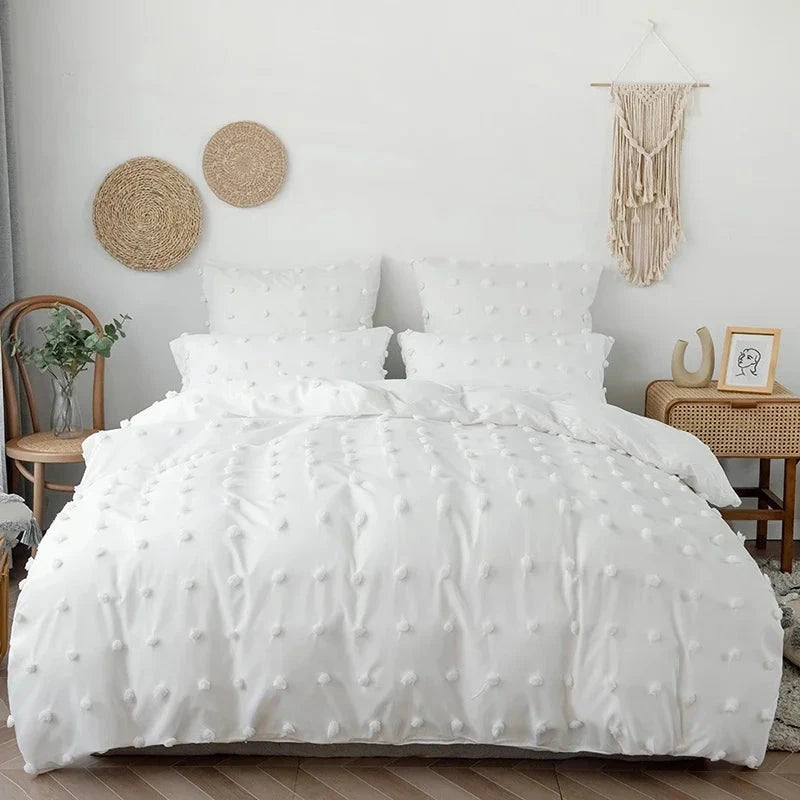 Luxury Bedding Set – Tufted Double Duvet Cover with Furbal - Muselune