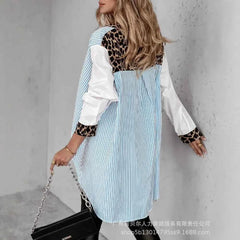 Casual Striped Mid-Length Blouse