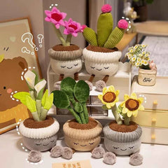 Plush Cactus & Sunflower – Cute Kawaii Blooming Soft Toy Gift - Muselune