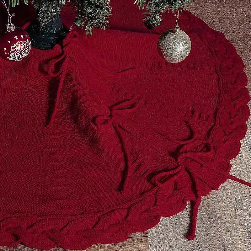 62cm Christmas Cable Knit Tree Skirt / Mat