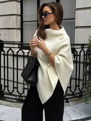 French Irregular Shawl Pullover Knitted Minimalist Cloak