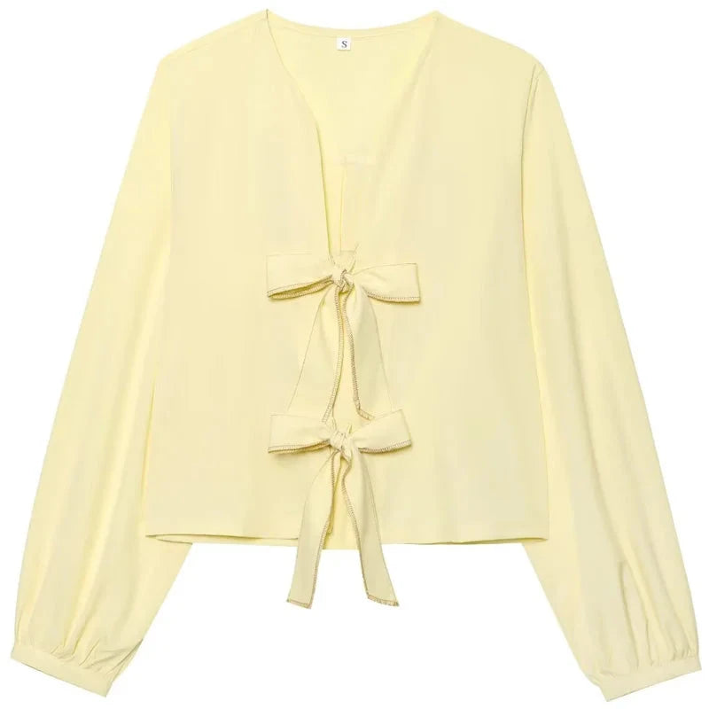 TRAF Women’s Striped Cropped Shirt - Muselune