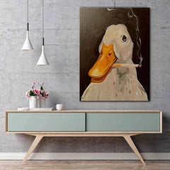 Creative Smoking Duck Canvas – Fun & Playful Wall Art - Muselune