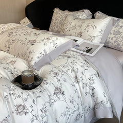 Luxury Fiber Soft Silky Duvet Flowers and Plants Bedding Set - Muselune