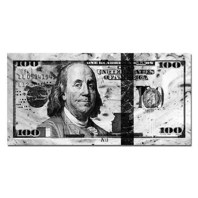 Art One Hundred Dollar Bills Canvas Paintings Modern Abstract Graffiti Money Poster Picture for Living Room Wall Decor Cuadros - Muselune