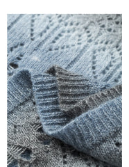 Round Neck Gradient Mohair Lightweight Woolen Knitted Tops Muselune