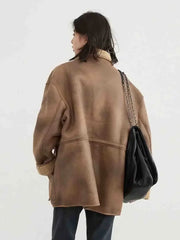 CHIC VEN Women's Jackets Casual Loose Stand Up Collar Coats Reversible Streetwear Female Warm Clothing Autumn Winter New 2024 Muselune