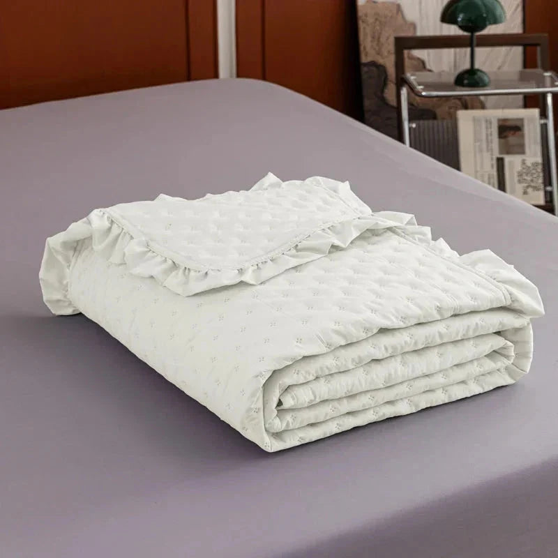 Cotton Pet-Friendly Bedspread with Ruffle Quilting for Cozy Comfort - Muselune