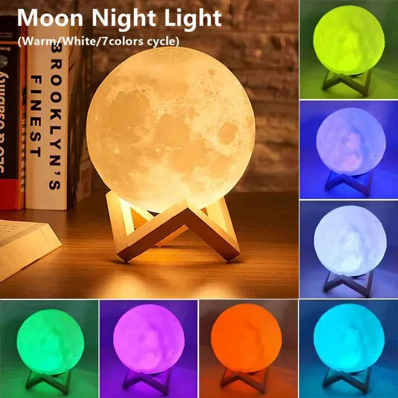 Moon Light Galaxy Lamp - 7-Colour LED Light for a Cosmic Experience - Muselune