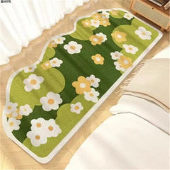Moss Flat Printed Carpe Imitation Cashmere Irregular Mat Muselune