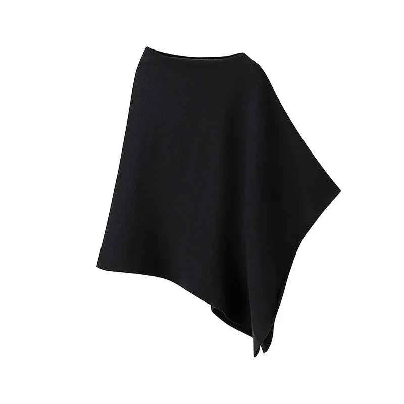 French Irregular Shawl Pullover Knitted Minimalist Cloak