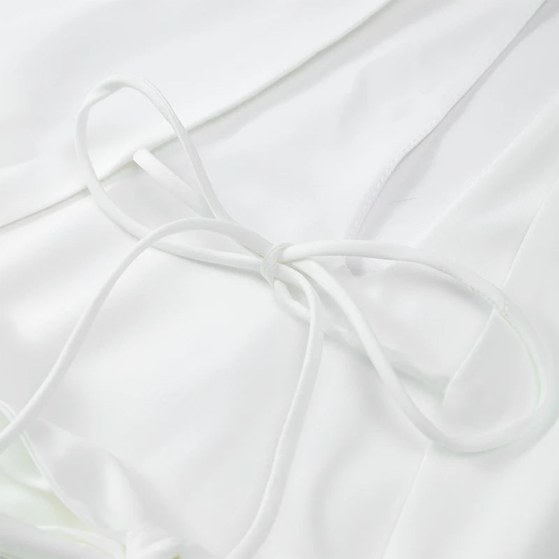 White Elegant Sleeveless Off Shoulder Dresses - Muselune