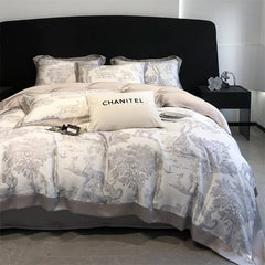 Silky Soft Lyocell Bedding Set – Eucalyptus Fiber, Forest & Leopard Print - Muselune