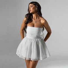 Tube Chic Off-Neck Top Lace Dresses - Muselune
