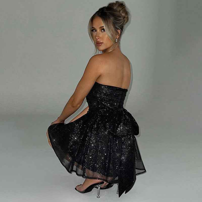 Tube Chic Off-Neck Top Lace Dresses - Muselune