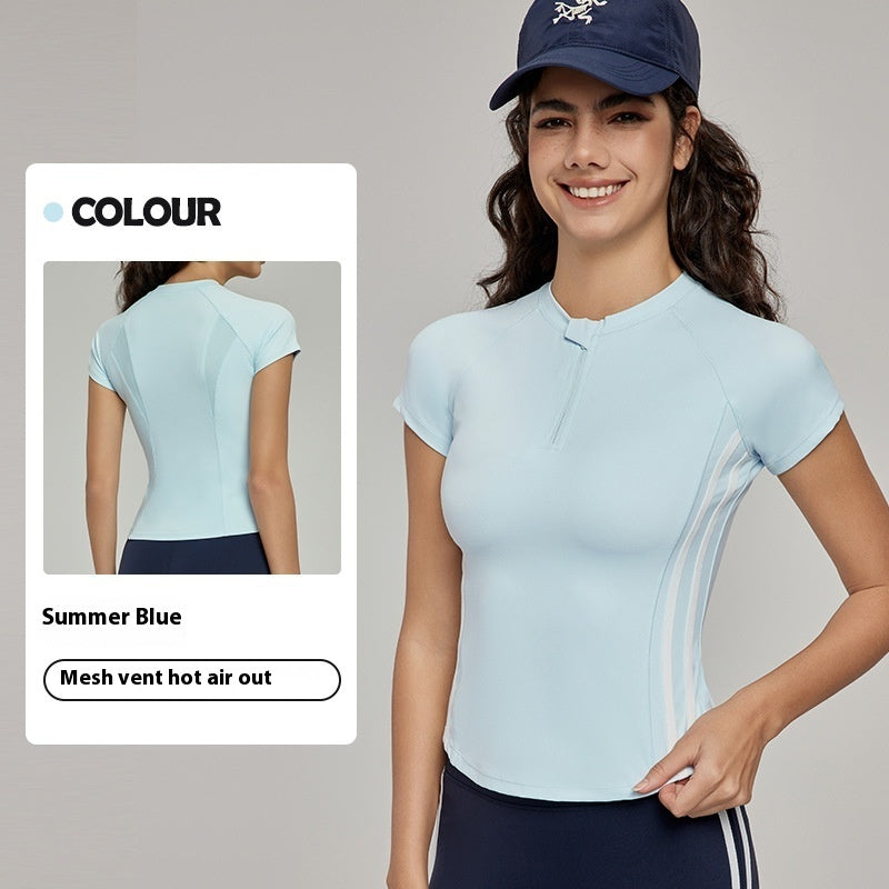 Yoga Clothes Short-sleeved Top High-grade Summer Slim Fit - Muselune