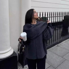 Cardigan With Asymmetrical Scarf Coat The Muse