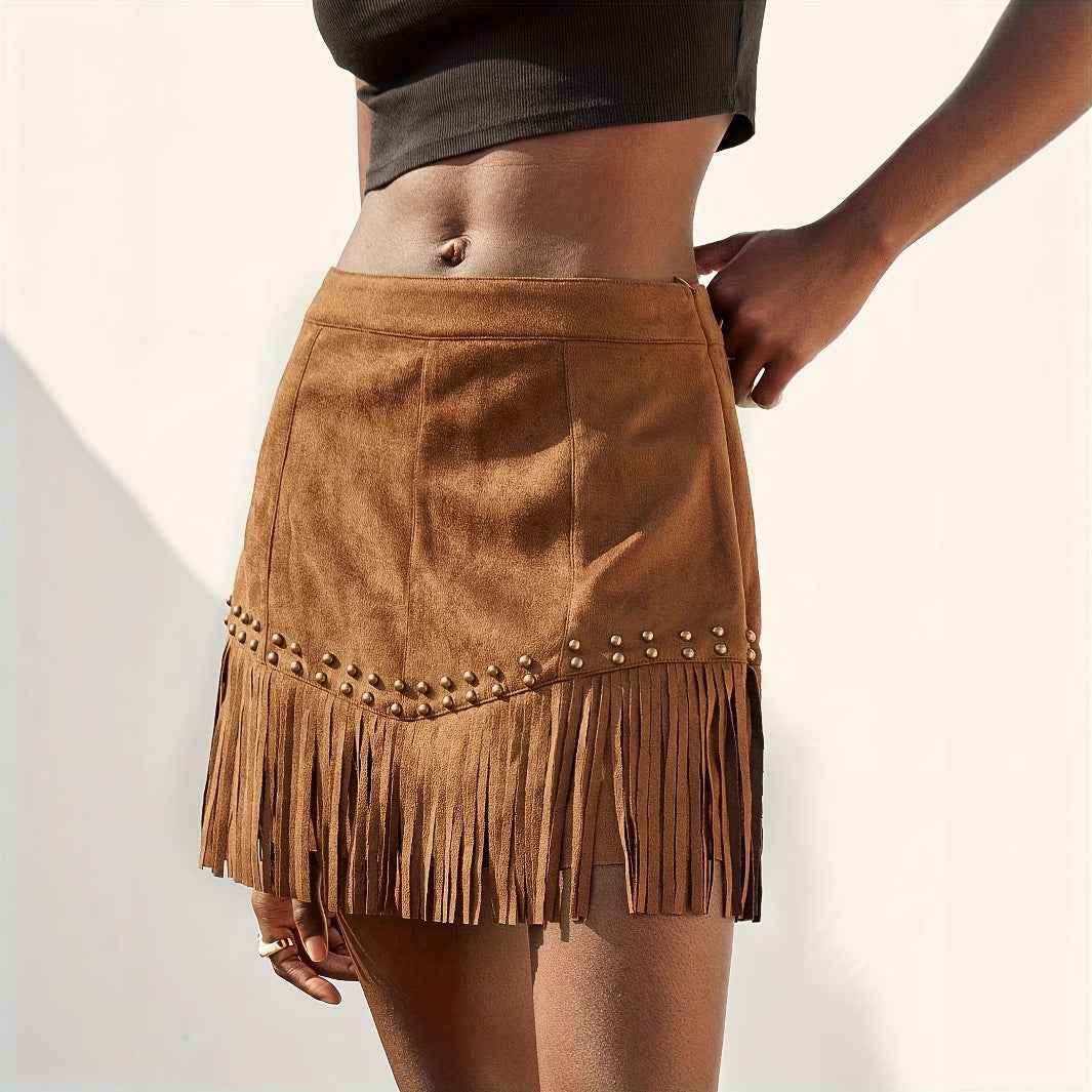 Vacation Style Tassel Skirt - Muselune