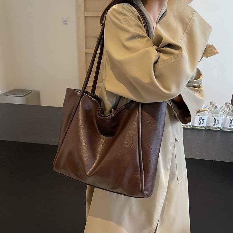 Commuter Totes Leather Bag - Stylish PU Leather Shoulder Bag