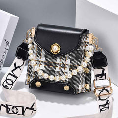 Pearl Chain Crossbody Bag – Cute Classic Shoulder Wallet - Muselune