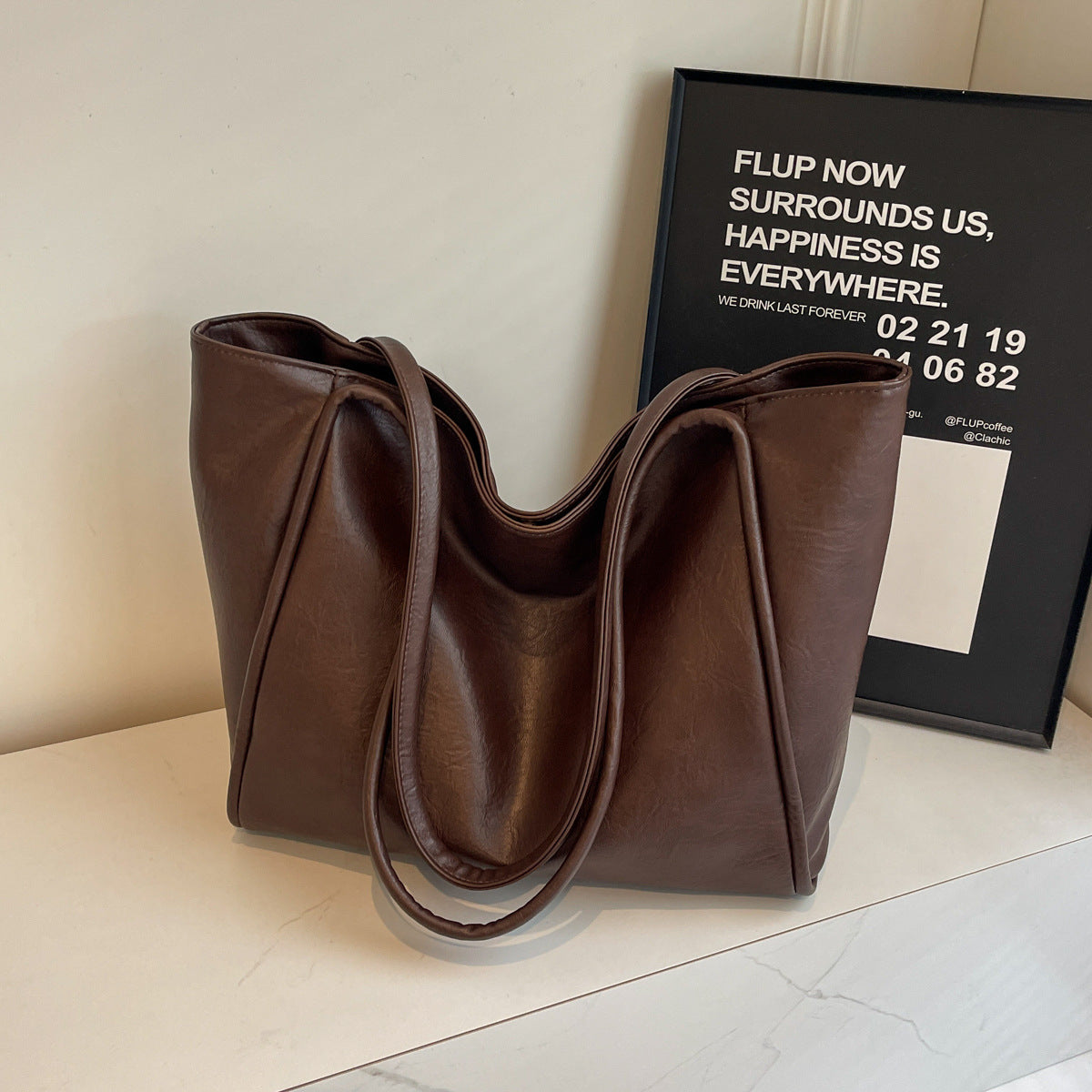 Commuter Totes PU Leather Shoulder Bag - Muselune