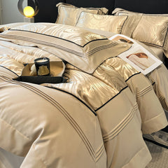 Light Luxury High-grade Yarn-dyed Four-piece Jacquard Beddings - Muselune