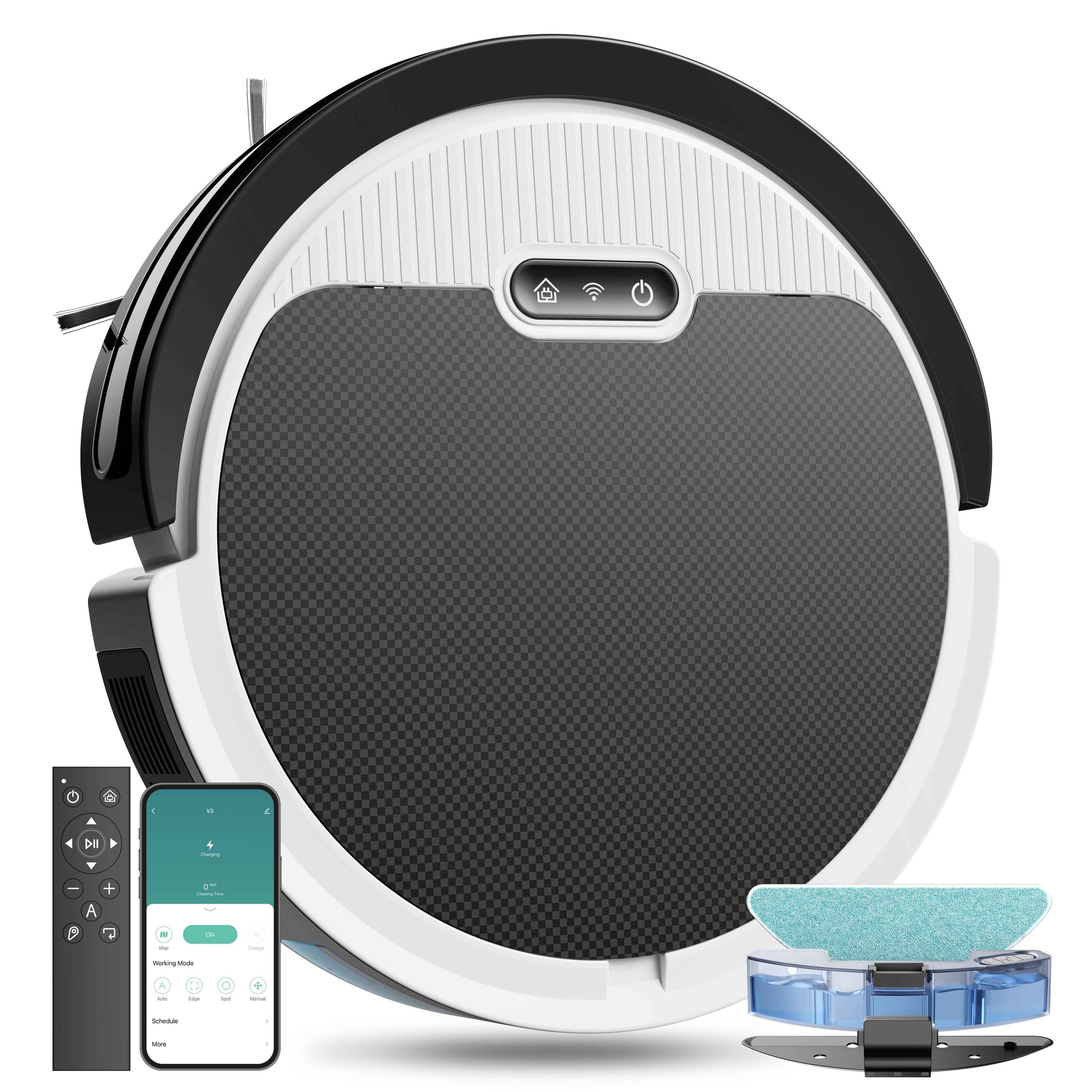 3-in-1 Robot Vacuum & Mop – Ultra-Thin, 5000Pa Suction, Self-Charging - Muselune