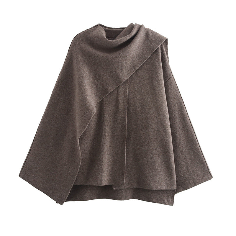 Cardigan With Asymmetrical Scarf Coat The Muse
